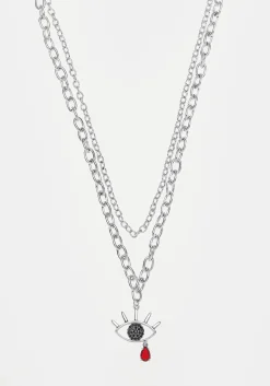 Bleeding Eye Cz Chain Choker