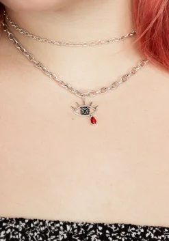 Bleeding Eye Cz Chain Choker