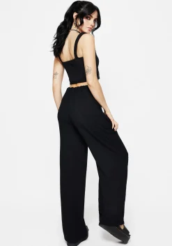Blessing Lace Trim Wide Leg Trouser