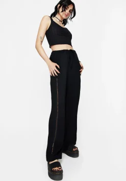 Blessing Lace Trim Wide Leg Trouser