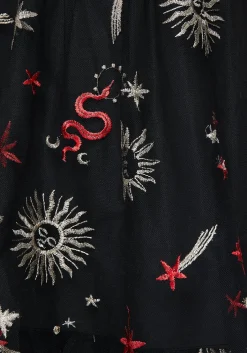 Bloodlust Embroidered Corset Midi Dress