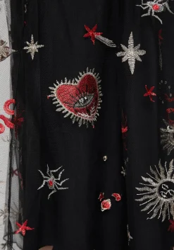 Bloodlust Embroidered Midi Skirt