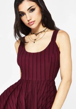 Blythe Cotton Handkerchief Hem Midaxi Dress - Burgundy