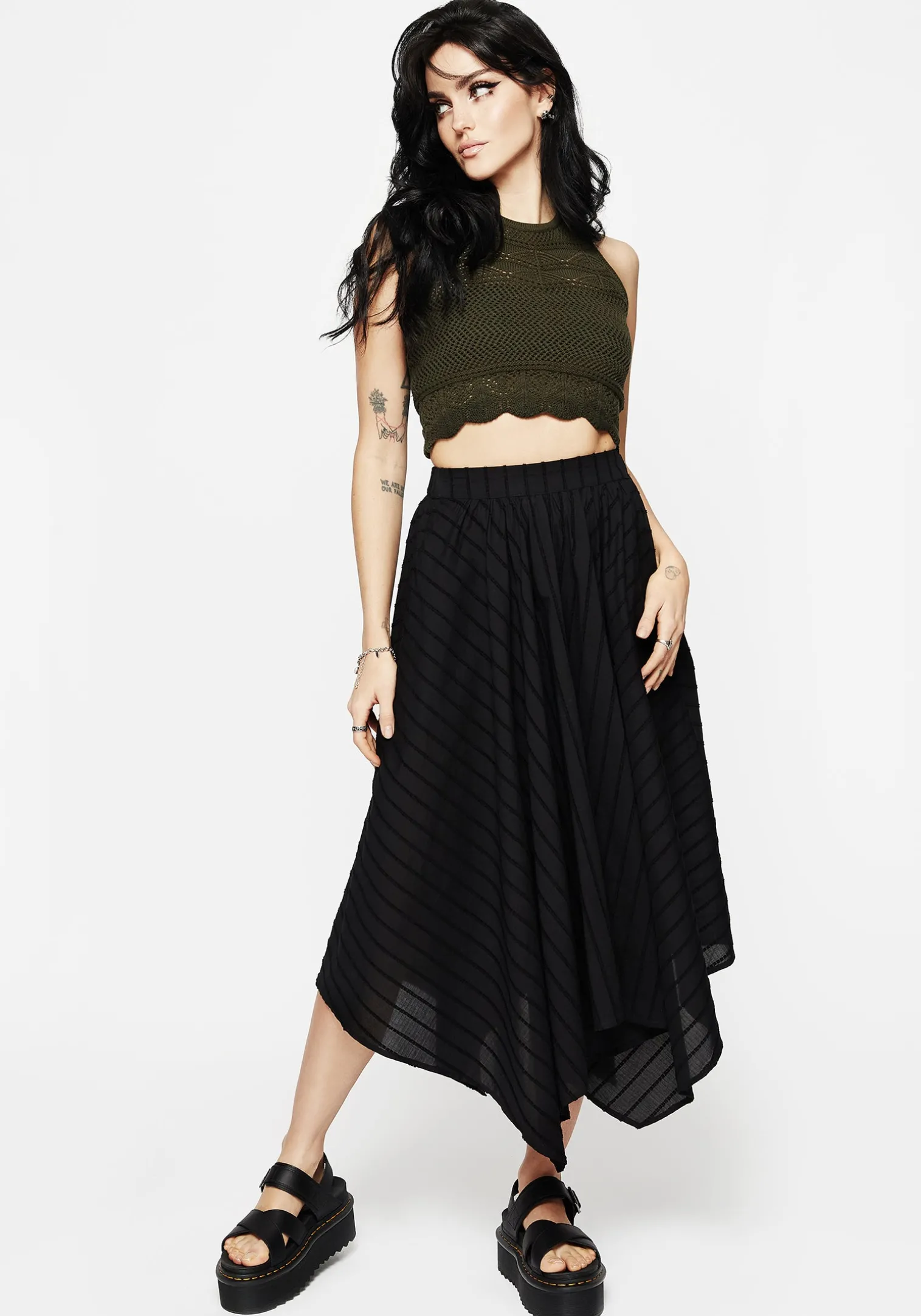 Blythe Handkerchief Hem Midaxi Skirt
