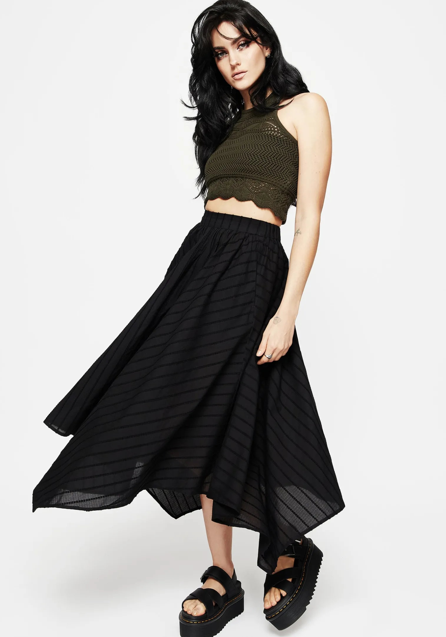 Blythe Handkerchief Hem Midaxi Skirt