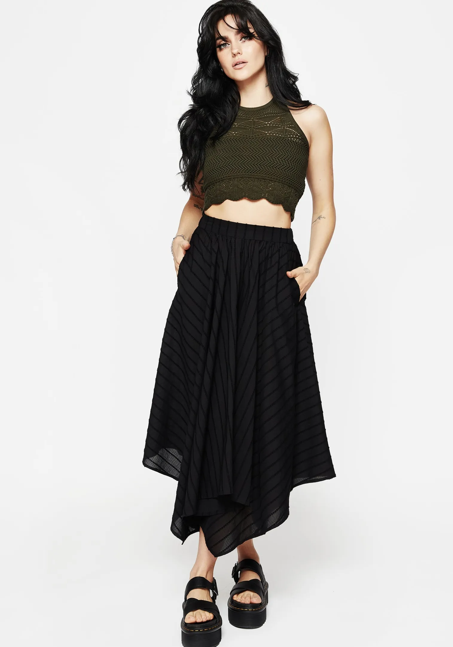 Blythe Handkerchief Hem Midaxi Skirt