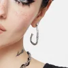 Bones Charm Hoop Earrings
