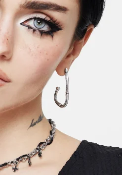 Bones Charm Hoop Earrings