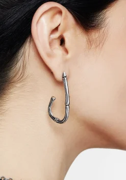 Bones Charm Hoop Earrings