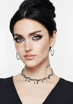 Bones Charm Hoop Earrings