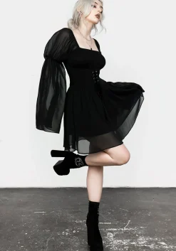 Bonnie Sheer Lace Up Mini Dress