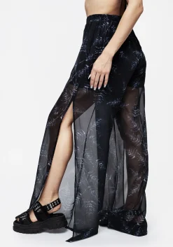 Bracken Sheer Chiffon Wide Leg Trousers