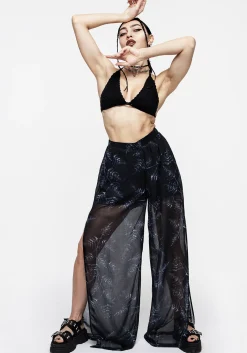 Bracken Sheer Chiffon Wide Leg Trousers