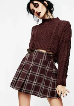 Bramble Check Pleated Mini Skirt