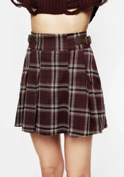 Bramble Check Pleated Mini Skirt