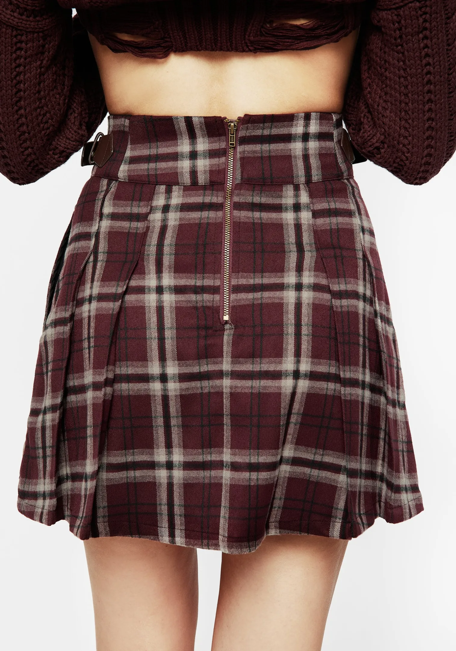Bramble Check Pleated Mini Skirt