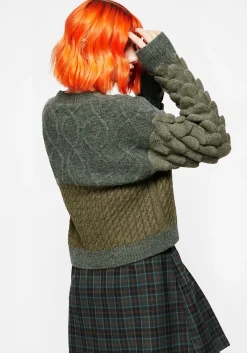 Brazen Spliced Cardigan - Green