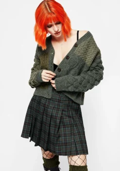Brazen Spliced Cardigan - Green