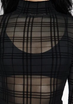 Buffy Check Mesh Top
