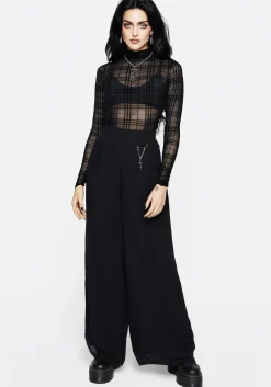 Buffy Check Mesh Top