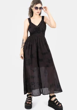 Burnout Tie Die Cotton Midaxi Dress