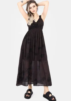 Burnout Tie Die Cotton Midaxi Dress