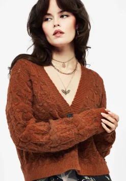 Cadmium Pointelle Knit Cardigan