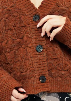 Cadmium Pointelle Knit Cardigan