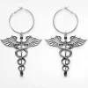 Caduceus Hoop Earrings
