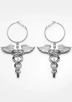 Caduceus Hoop Earrings