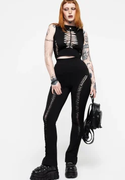 Cage Cut Out Flared Trousers