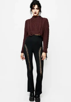 Cage Cut Out Flared Trousers