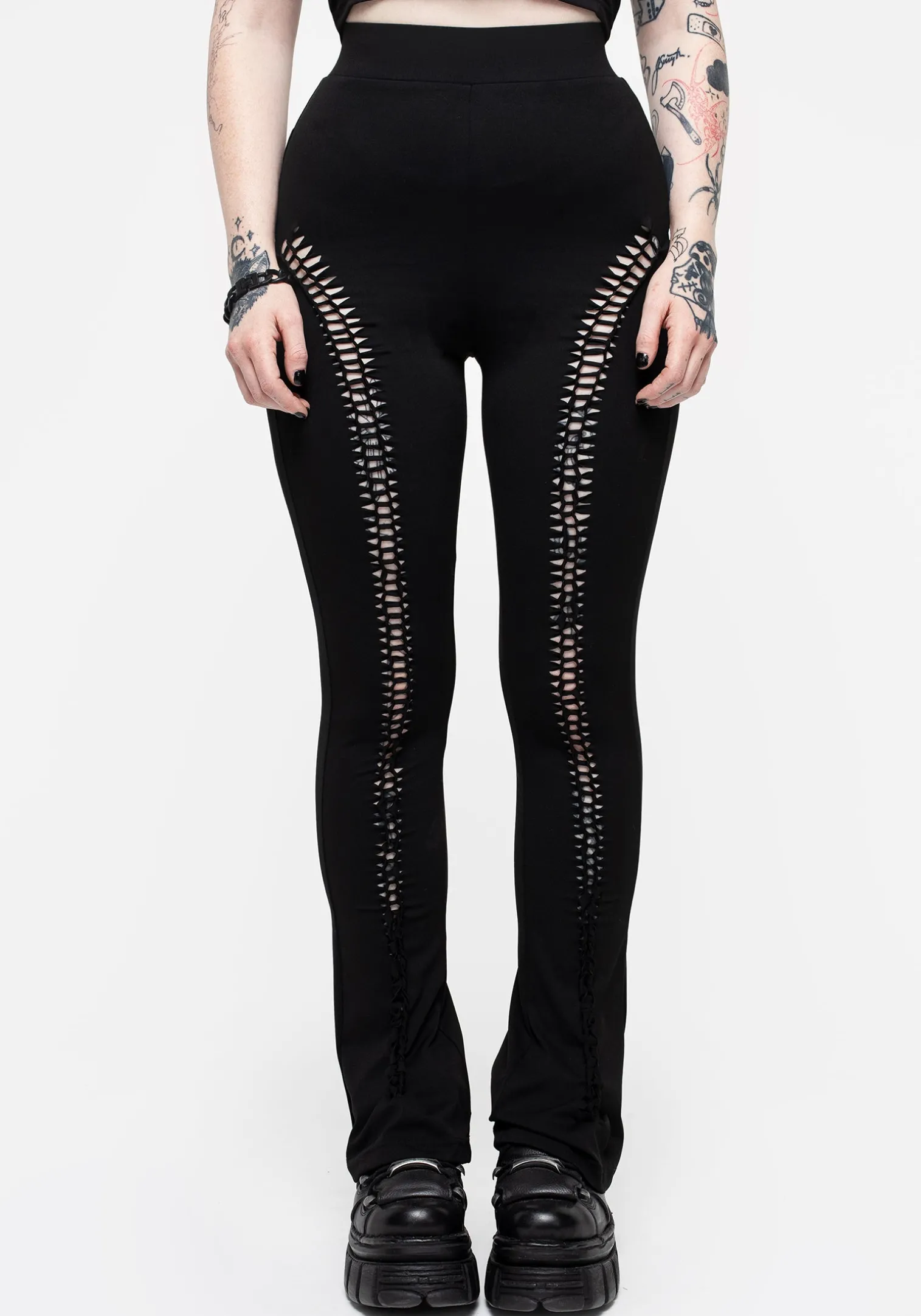 Cage Cut Out Flared Trousers