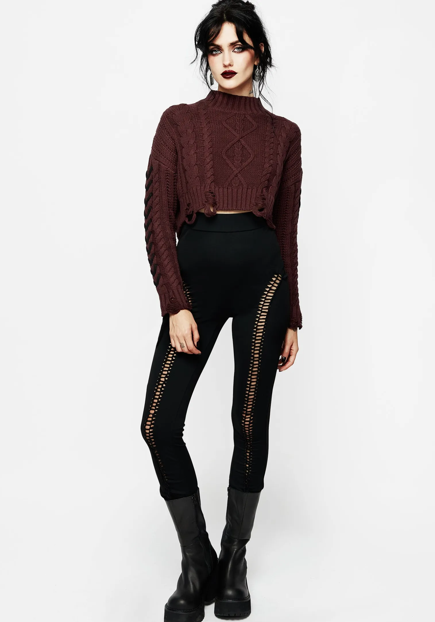 Cage Cut Out Flared Trousers