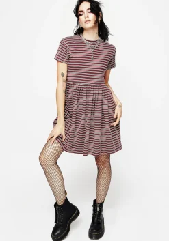 Calliophis Striped Mini Smock Dress