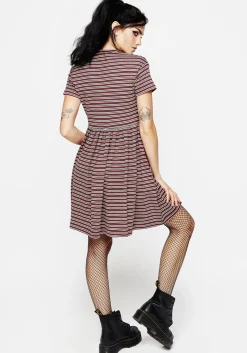 Calliophis Striped Mini Smock Dress