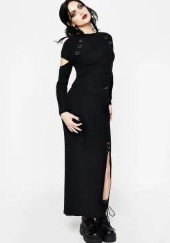 Captive Hardware Cut Out Rib Sweater