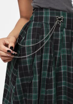 Cardio Check Cotton Pleated Mini Skirt