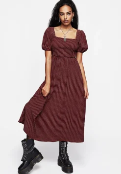 Carmine Check Midaxi Smock Dress