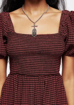 Carmine Check Midaxi Smock Dress