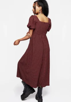 Carmine Check Midaxi Smock Dress