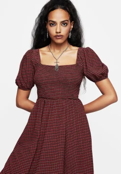 Carmine Check Midaxi Smock Dress