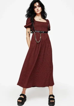 Carmine Check Midaxi Smock Dress