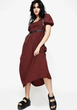 Carmine Check Midaxi Smock Dress
