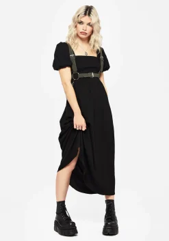 Carmine Midaxi Smock Dress - Black