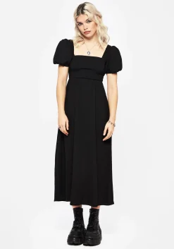 Carmine Midaxi Smock Dress - Black