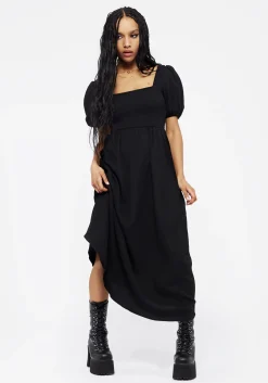 Carmine Midaxi Smock Dress - Black