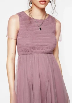 Carolina Godet Shirred Mini Dress