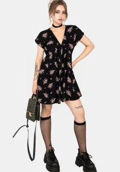 Carrion V-Neck Mini Smock Dress