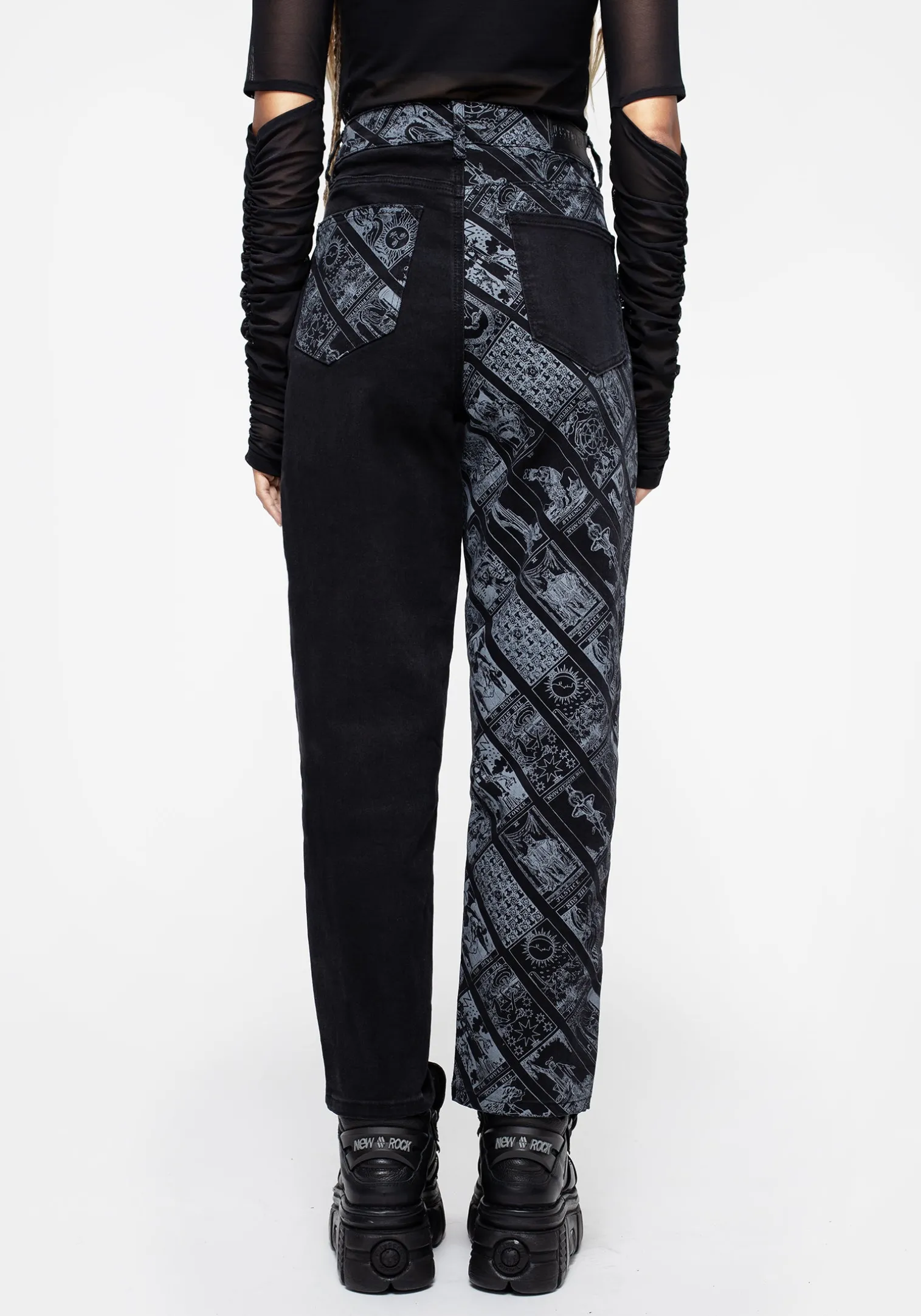 Cartomancy Printed Mom Jean